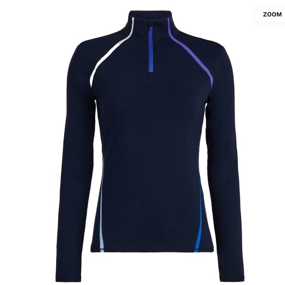 G/Fore Tops - G/Fore Colour Block Luxe Staple Quarter Zip Pullover Small Twilight Purple Blue
